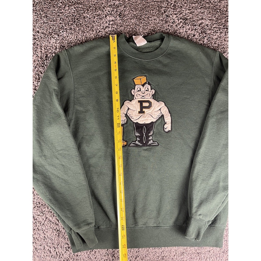 Vintage Style Purdue Champion 1950's Logo Sweater Mens Medium Green Cotton Blend - Picture 9 of 9